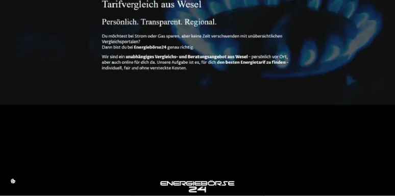 Frontalansicht eines abstrakten Designs mit blauen Lichtern und graphischen Elementen.